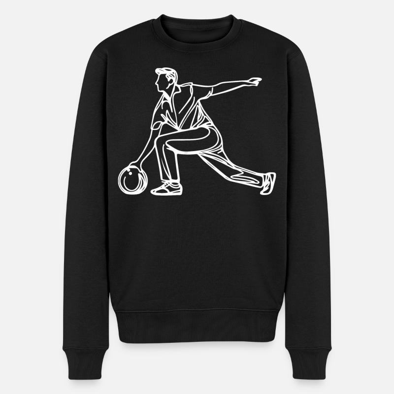 Bowler Skizze - Männer Premium Bio Pullover - Schwarz