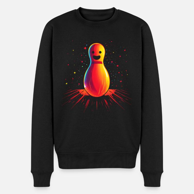 Dessin animé Bowling Retrowave - Pull Premium bio Homme - noir