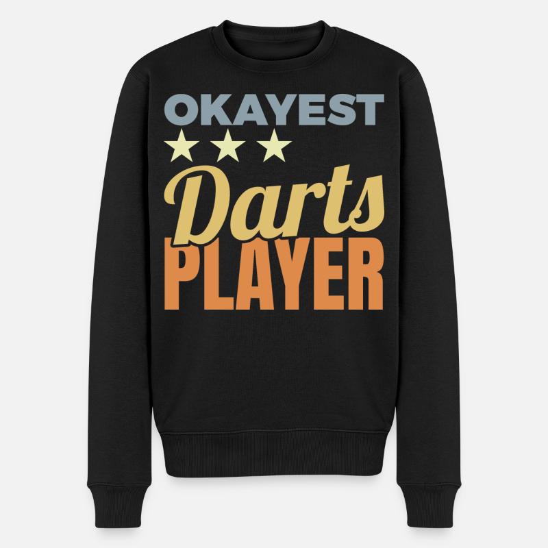 Okayest Darts Player - Männer Premium Bio Pullover - Schwarz
