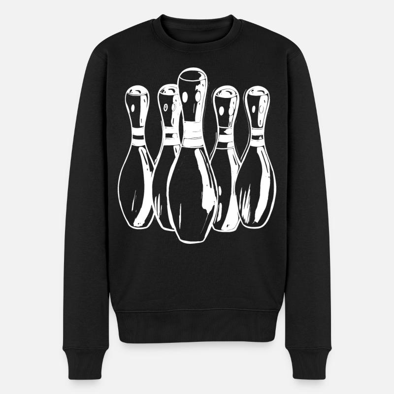 Cartoon Bowling Pins - Männer Premium Bio Pullover - Schwarz