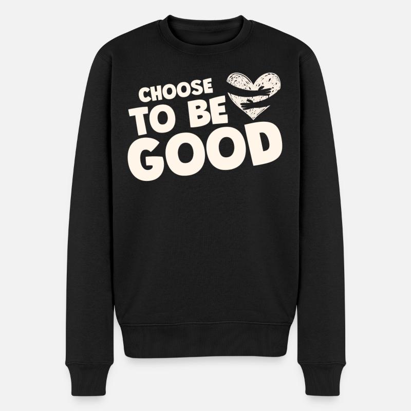 Entscheide dich dafür, eine gute Motivation zu sein - Männer Premium Bio Pullover - Schwarz