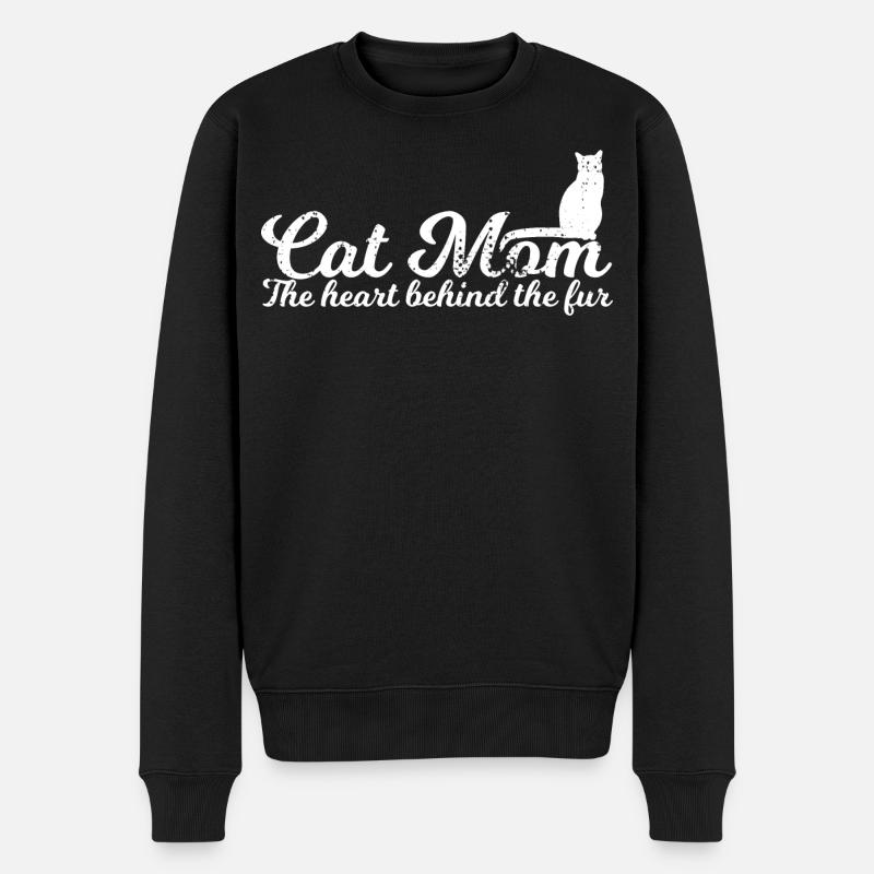 Katzenmutter - Männer Premium Bio Pullover - Schwarz
