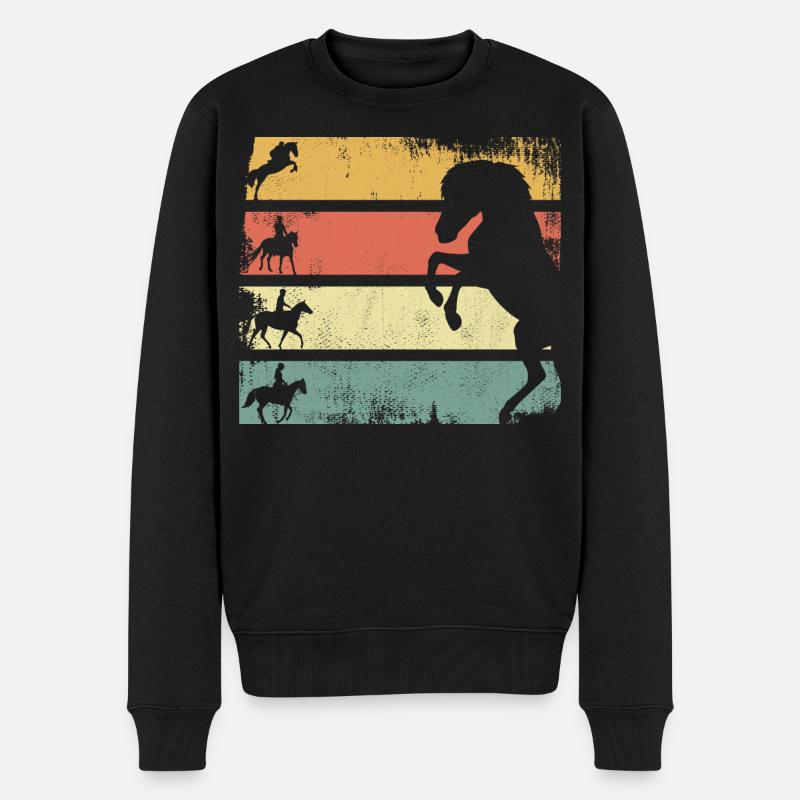 Reitsport - Männer Premium Bio Pullover - Schwarz