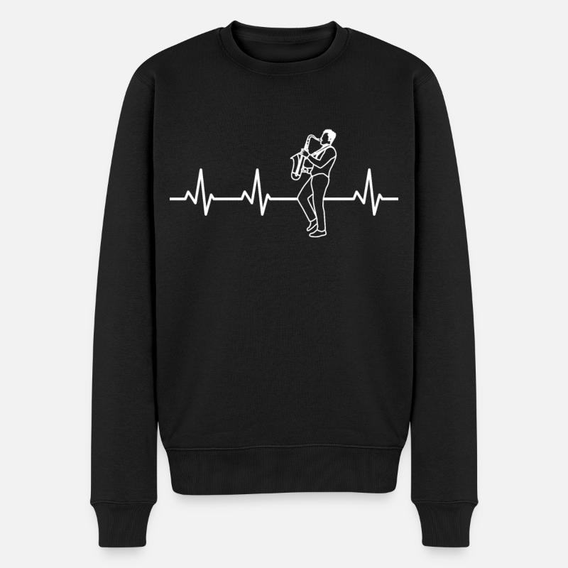 Palpitations cardiaques du saxophoniste - Pull Premium bio Homme - noir