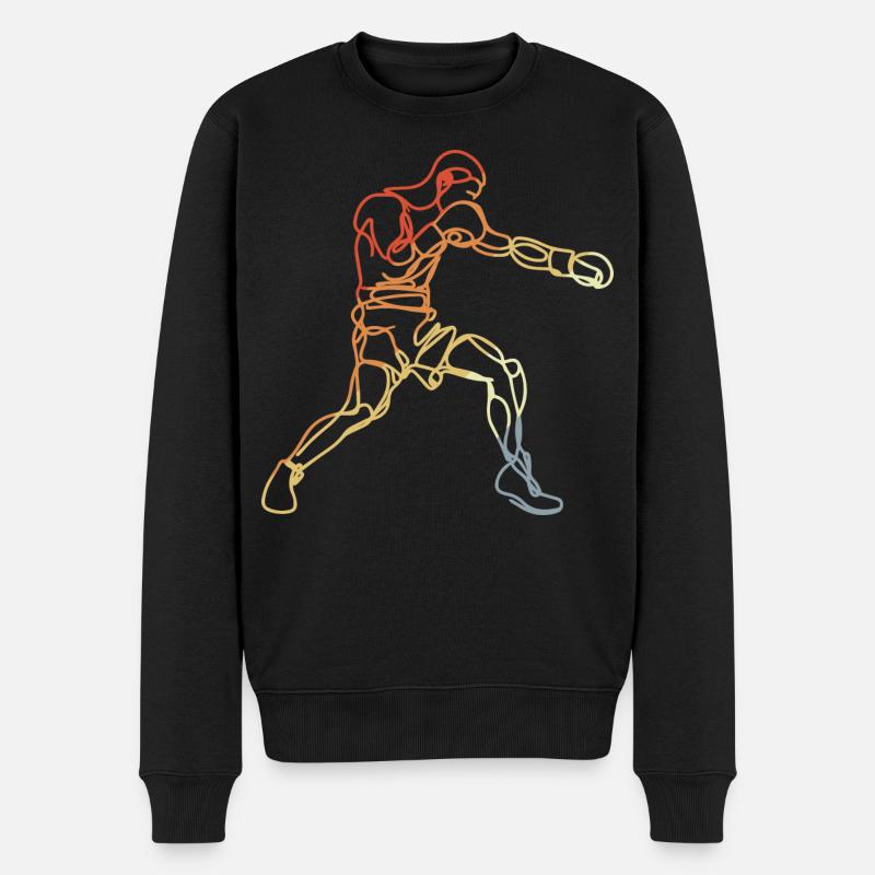 Boxen im Retro Look - Männer Premium Bio Pullover - Schwarz