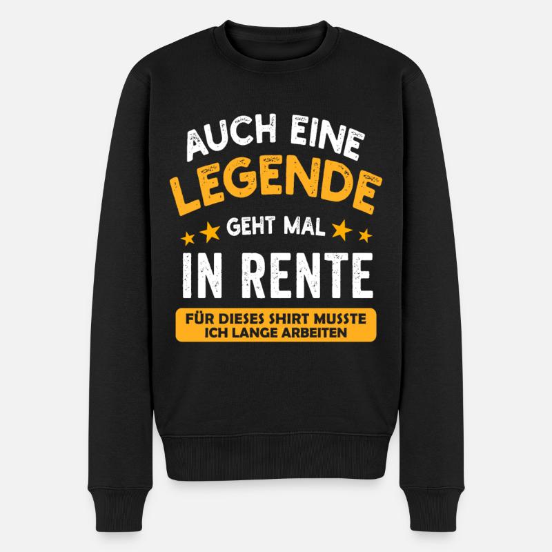 Auch Eine Legende Geht Mal In Rente - Männer Premium Bio Pullover - Schwarz