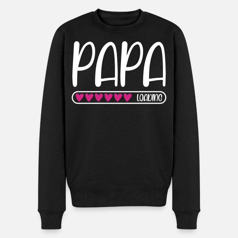 Papa loading - Männer Premium Bio Pullover - Schwarz
