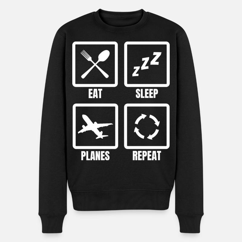 Manger des plans de sommeil Répéter - Pull Premium bio Homme - noir