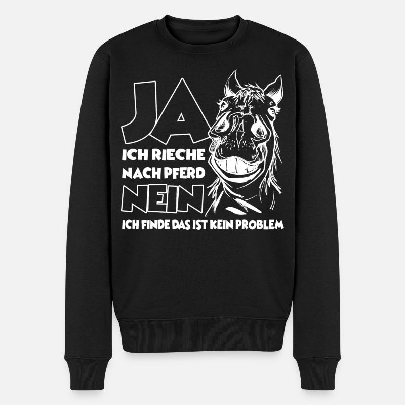 Reitsachen für Pferde Mädl Reiterin Stall - Männer Premium Bio Pullover - Schwarz