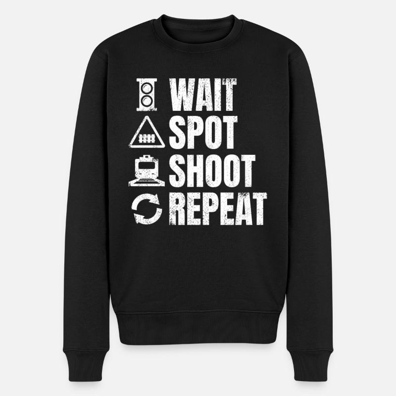 Trainspotter Zeitplan - Männer Premium Bio Pullover - Schwarz