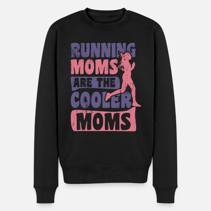 Mutter und Läuferin - Männer Premium Bio Pullover - Schwarz