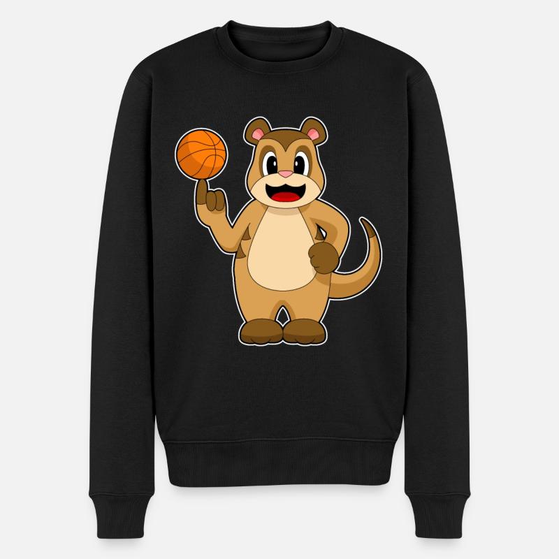 Suricate Joueur de basket-ball Basket-ball - Pull Premium bio Homme - noir