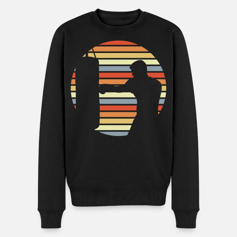 Dessin de boxeur - Pull Premium bio Homme - noir