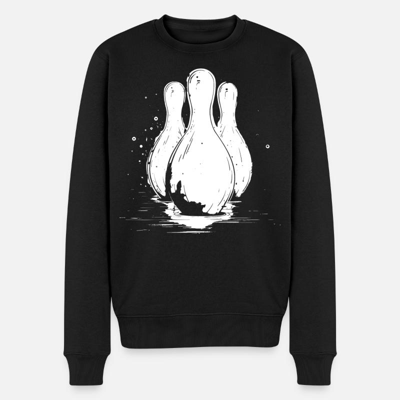 Bowling Grafik - Männer Premium Bio Pullover - Schwarz