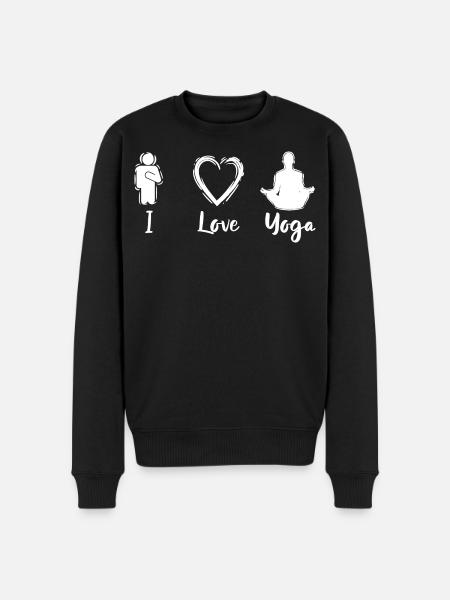I Love Yoga - Men's Premium Organic Jumper - black
