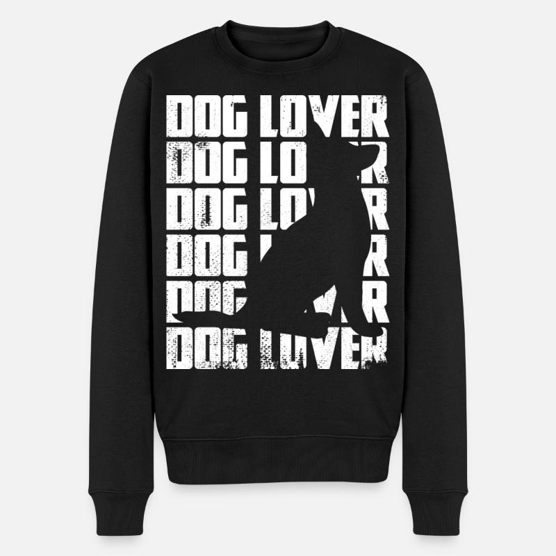 Lustiger Hundeliebhaber - Männer Premium Bio Pullover - Schwarz