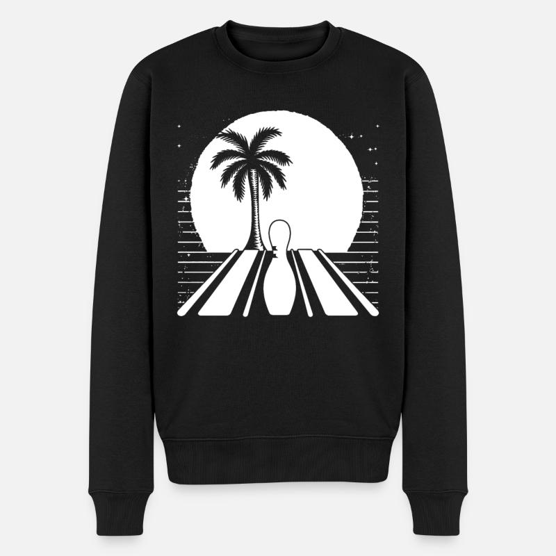 Bowling Grafik - Männer Premium Bio Pullover - Schwarz