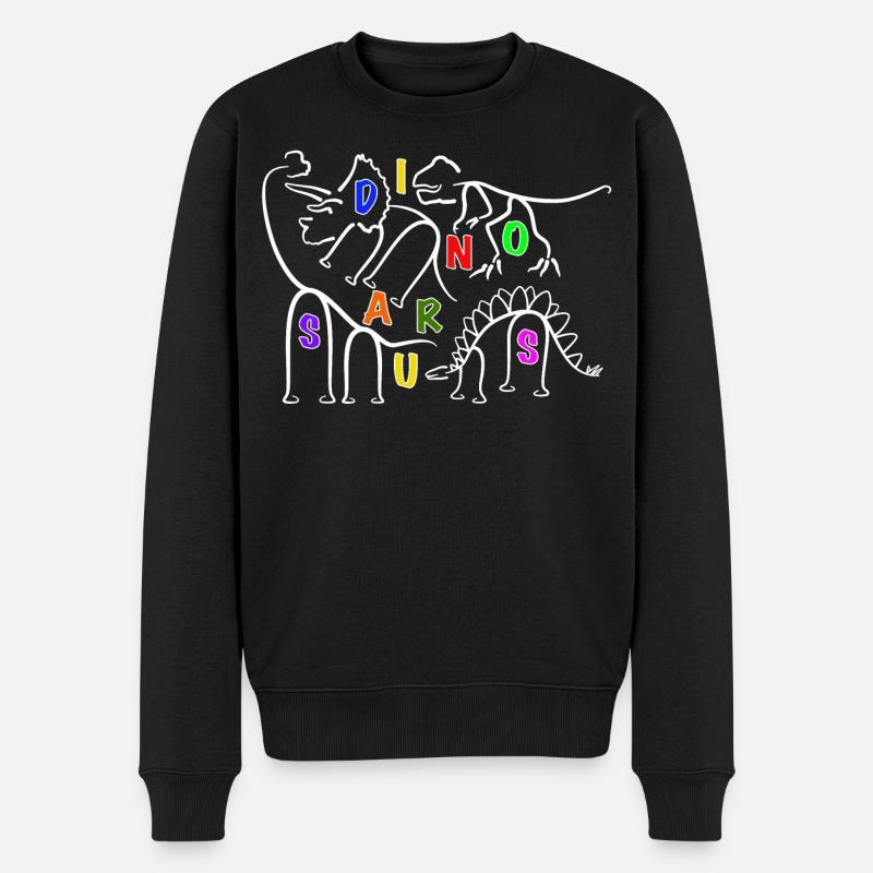 various Dinosaurs Dino line graphics - Men's Premium Organic Jumper - black