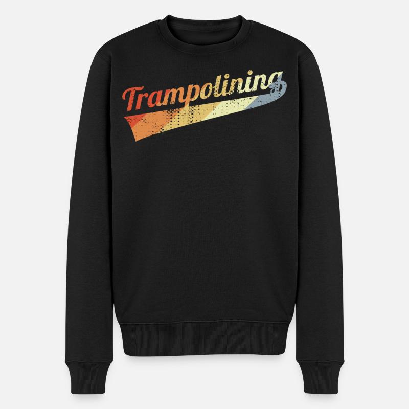 Vintage Trampolinspringen - Männer Premium Bio Pullover - Schwarz
