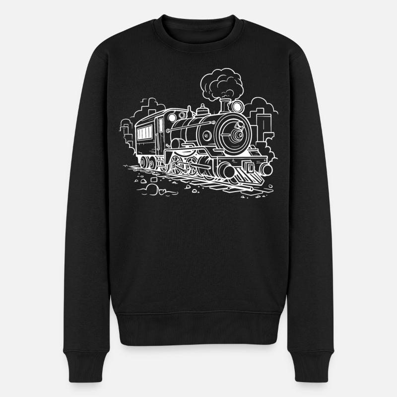 Locomotive à vapeur - Pull Premium bio Homme - noir