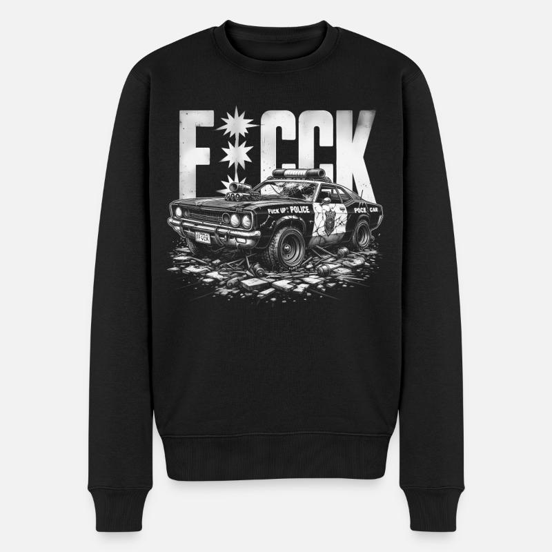 Polizeiauto - Männer Premium Bio Pullover - Schwarz
