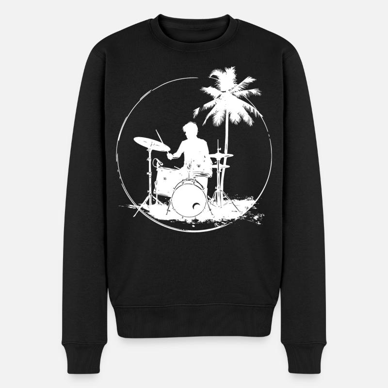 Schlagzeuger - Männer Premium Bio Pullover - Schwarz