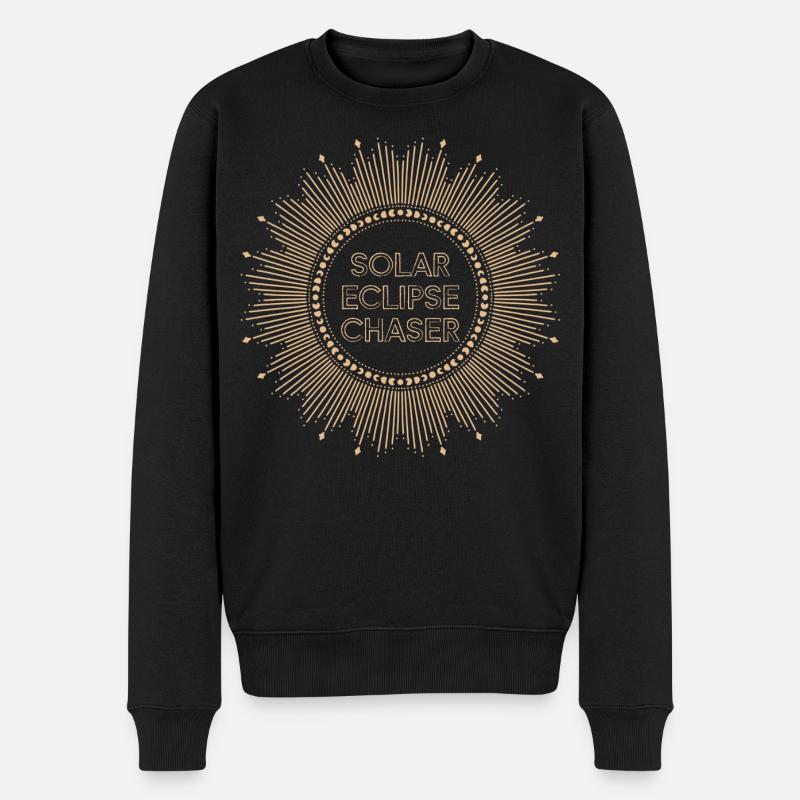 Solar eclipse chaser - Männer Premium Bio Pullover - Schwarz