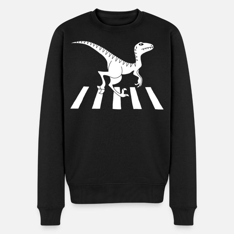 Dinosaure piéton (blanc) - Pull Premium bio Homme - noir