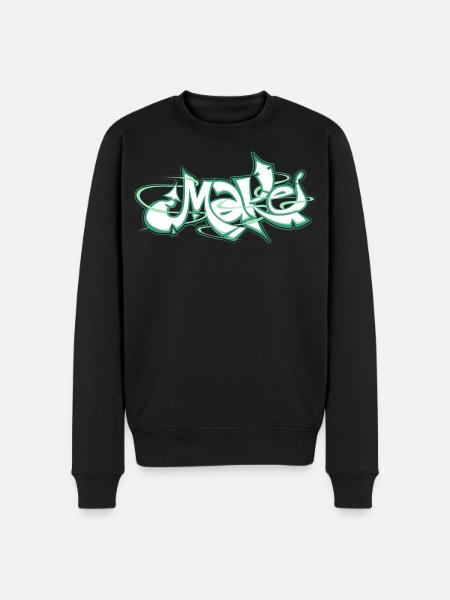 Green word make graffiti - Men's Premium Organic Jumper - black