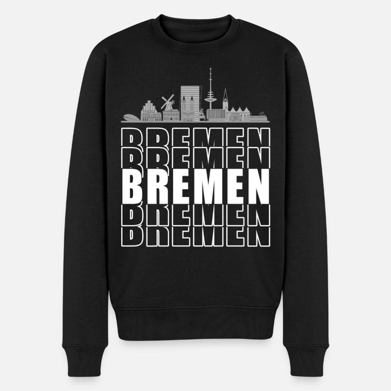 Bremen Hansestadt Silhouette Skyline - Männer Premium Bio Pullover - Schwarz