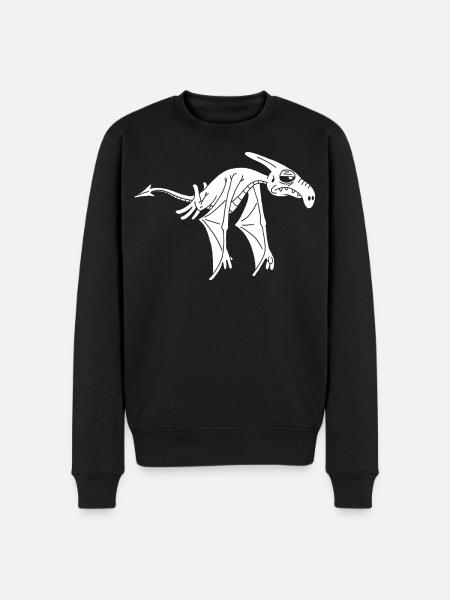 White Flying Dinosaur - Men's Premium Organic Jumper - black