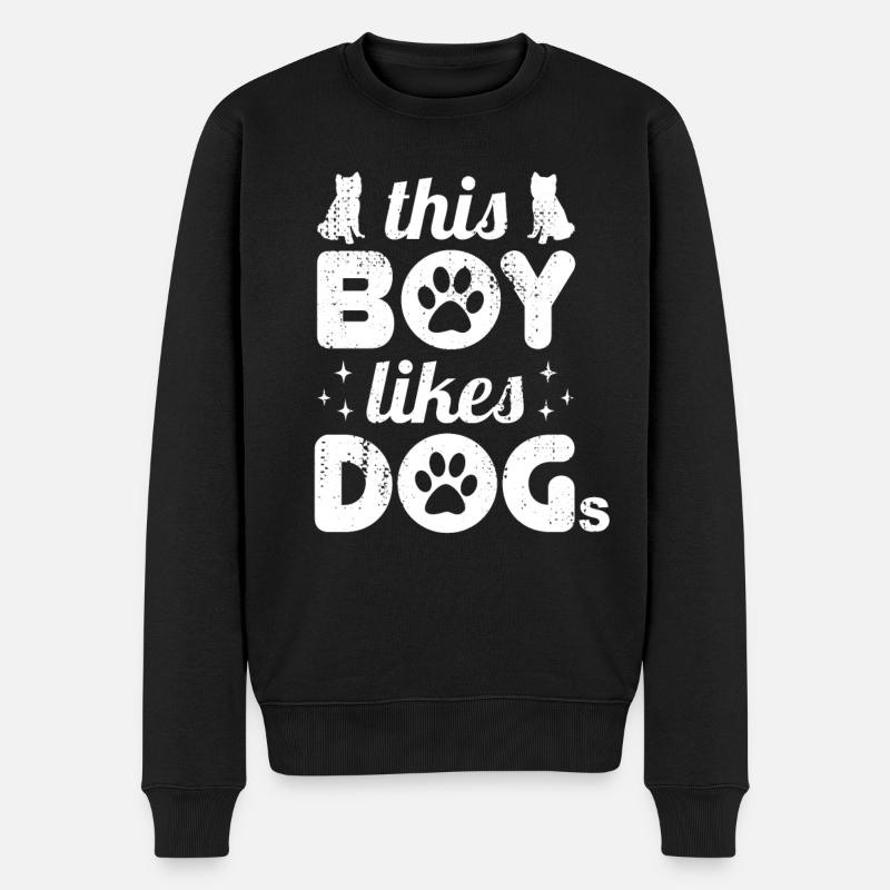 Ce garçon aime les chiens - Pull Premium bio Homme - noir