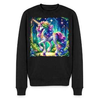 Fantaisie Licorne Chevaux Fans Licorne Amoureux - Pull Premium bio Homme - noir - Devant - Nico (187cm)