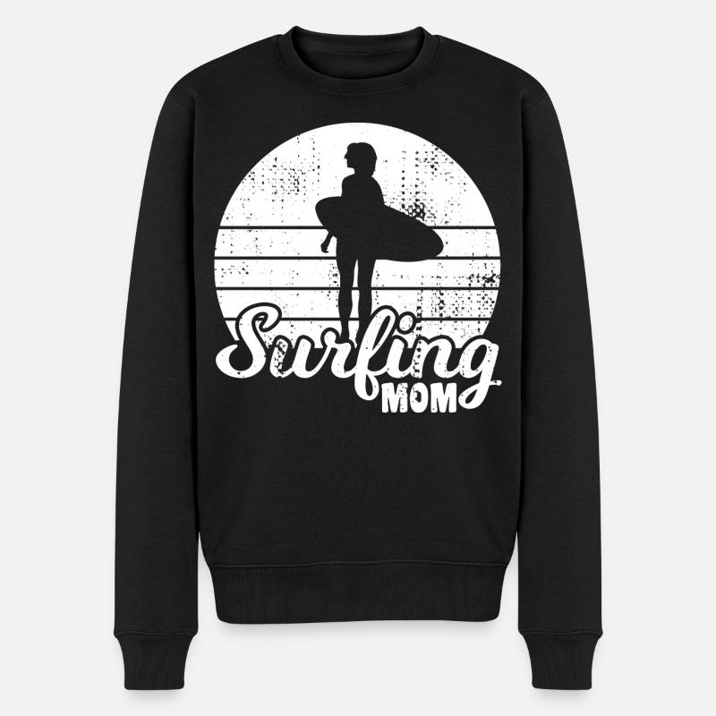 Surfer Mutter - Männer Premium Bio Pullover - Schwarz
