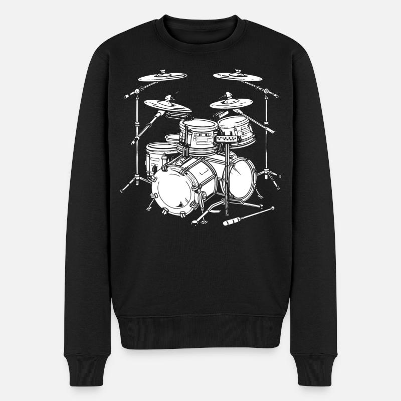 Graphismes de batterie - Pull Premium bio Homme - noir