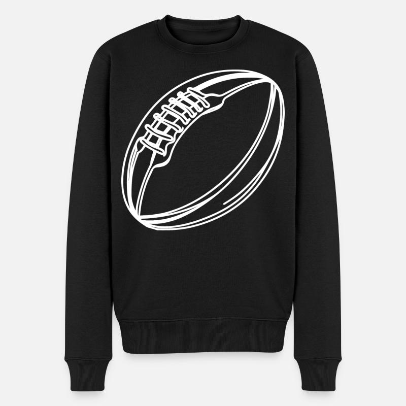 Dessin de ballon de rugby - Pull Premium bio Homme - noir