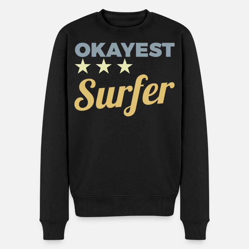 Durchschnittlicher Surfer - Männer Premium Bio Pullover - Schwarz