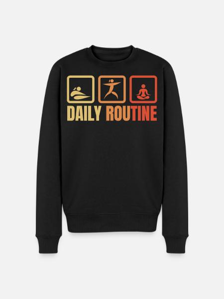 Routine quotidienne de yoga - Pull Premium bio Homme - noir
