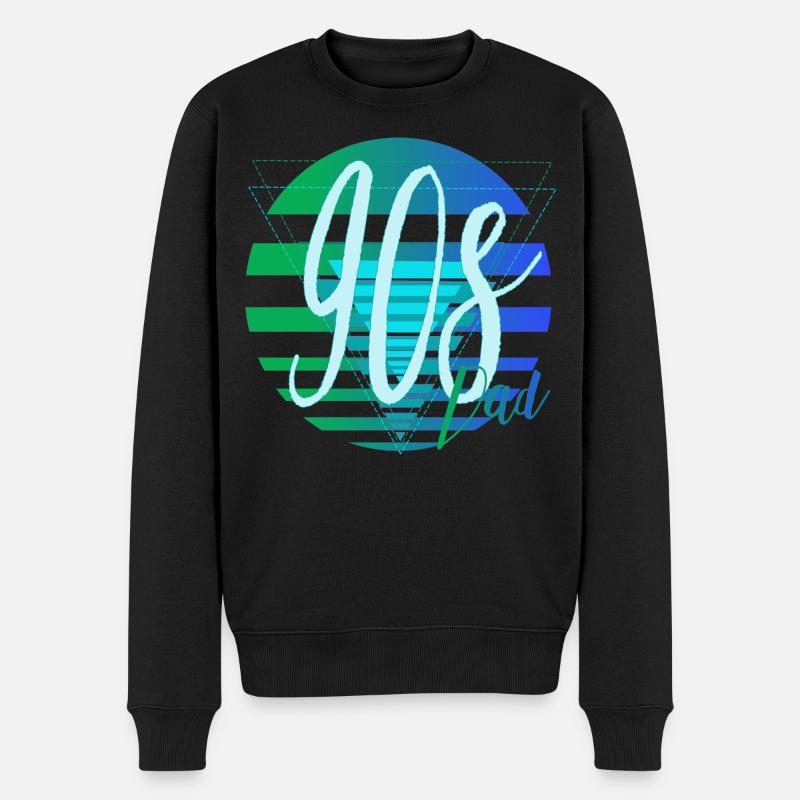 90er-Jahre-Papa – Cooler Papa Retro-Design - Männer Premium Bio Pullover - Schwarz