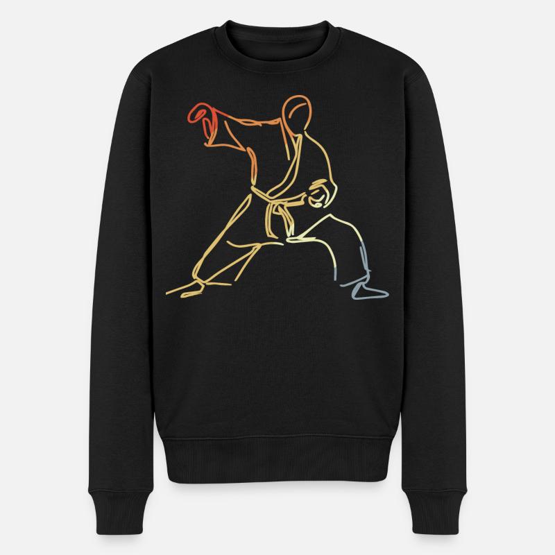 Judo Zeichnung - Männer Premium Bio Pullover - Schwarz