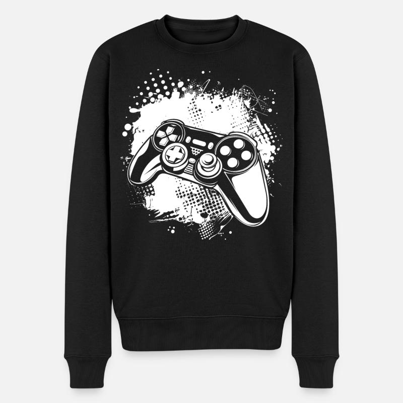 Gaming - Männer Premium Bio Pullover - Schwarz