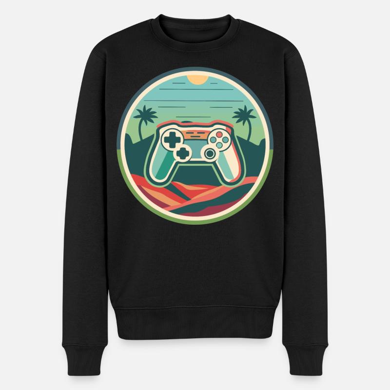 Gaming - Männer Premium Bio Pullover - Schwarz