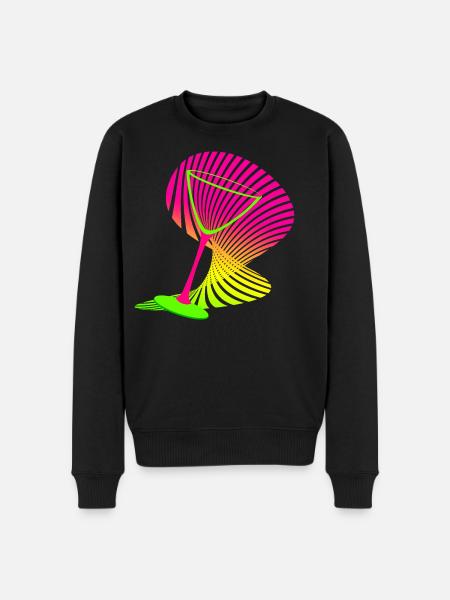 Cocktail Glass Shape Neon - Men's Premium Organic Jumper - black