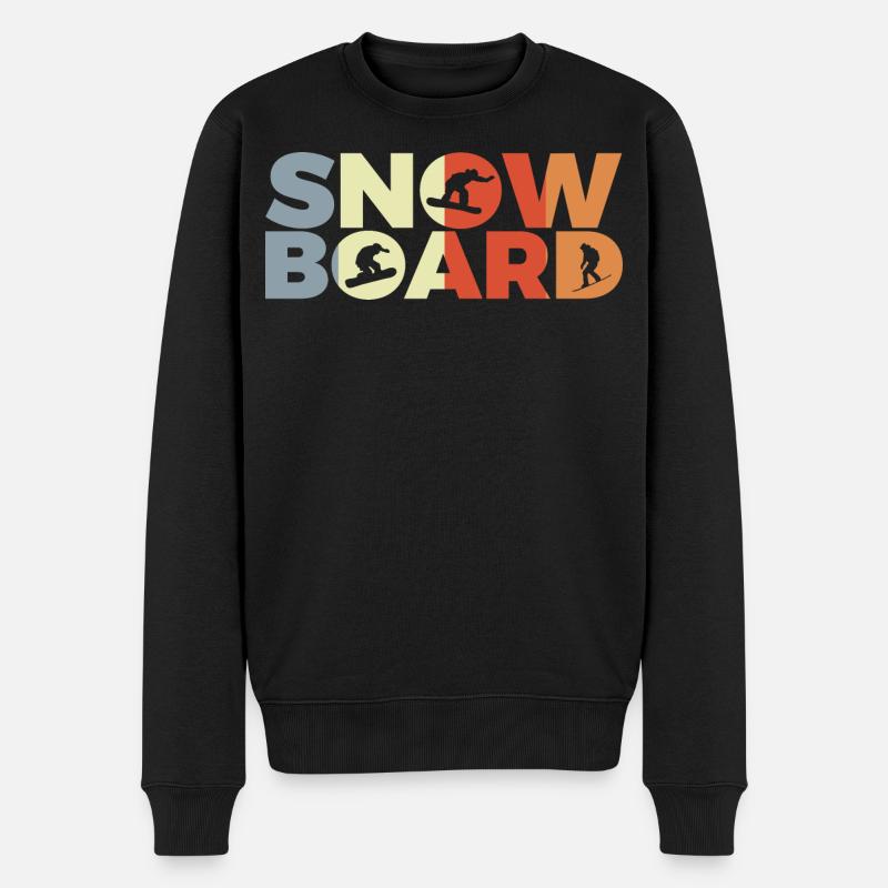 Snowboard Liebhaber - Männer Premium Bio Pullover - Schwarz
