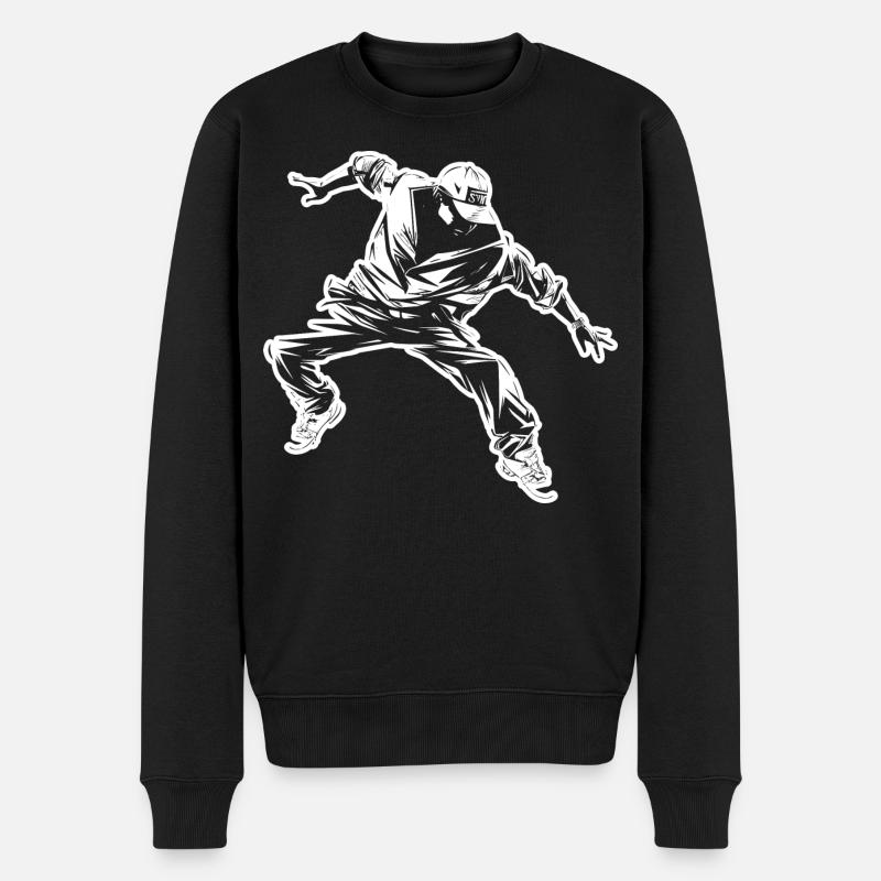 Dessin de breakdance - Pull Premium bio Homme - noir