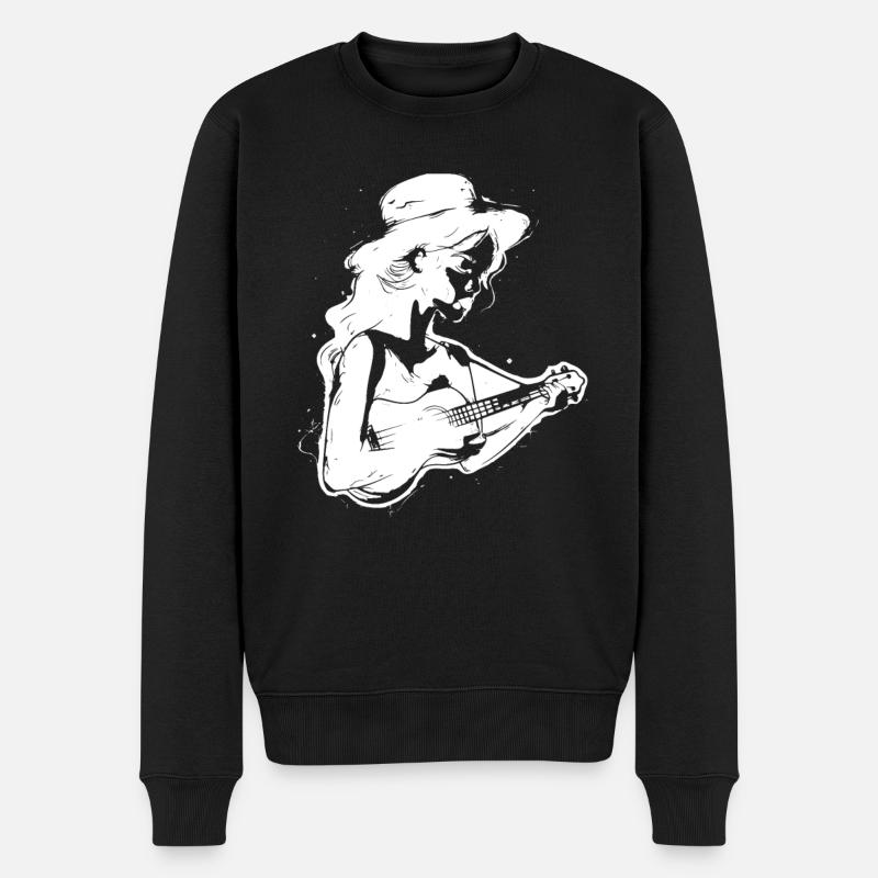 Amateur de ukulélé - Pull Premium bio Homme - noir