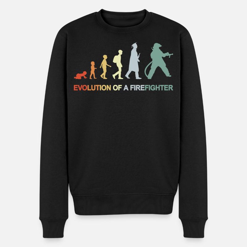 Évolution des pompiers - Pull Premium bio Homme - noir
