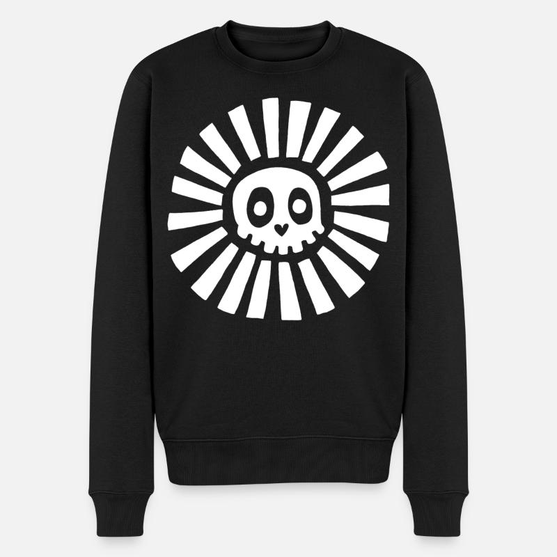 Crâne ensoleillé blanc - Pull Premium bio Homme - noir