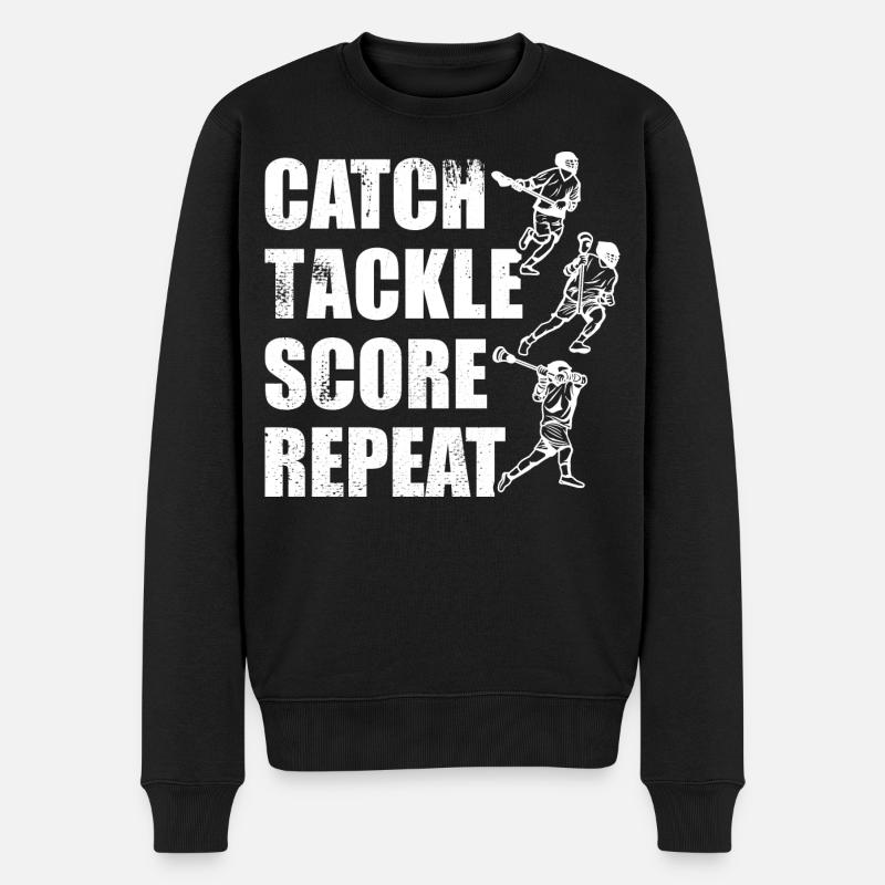 Lacrosse Spiel - Männer Premium Bio Pullover - Schwarz