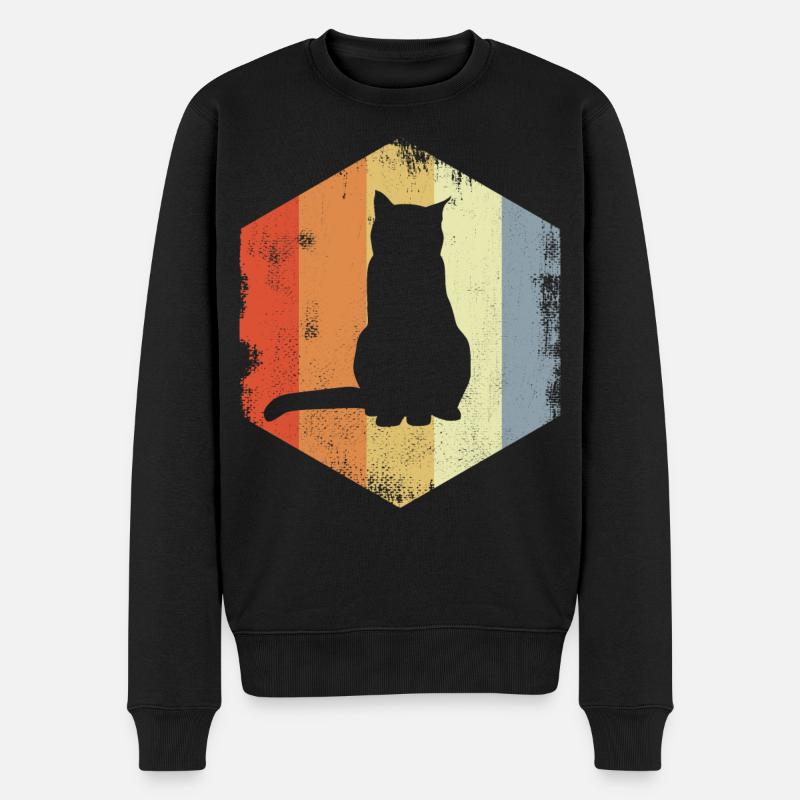 Chat rétro - Pull Premium bio Homme - noir